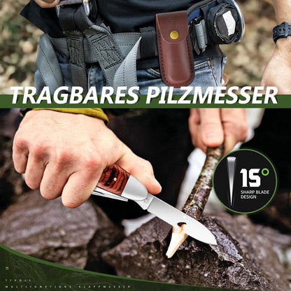 Outdoor Survival Messer TIVOLI Groß aus D2 Stahl mit Scheide Rot