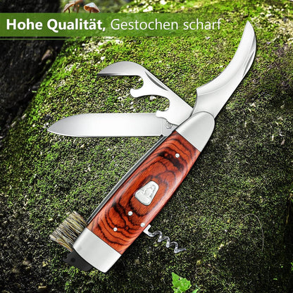 TIVOLI Survival Messer D2 Stahl Feststehende Klinge Bushcraft Messer Rot