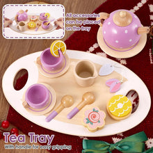 AOLEVA Holz Teeservice Set Kinderküche Zubehör Tee Spielzeug
