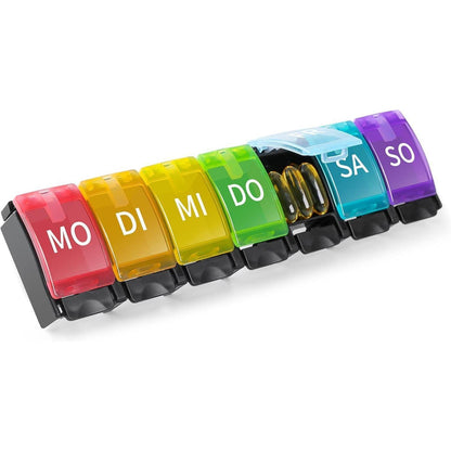 Tablettenbox 7 Tage Deutsch Pillendose Medikamentenbox