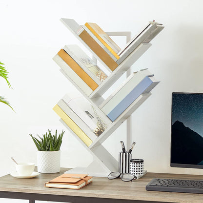 Bücherregal Standregal Baumform 4 Ebenen Heimbüro Aufbewahrung Wohnzimmer