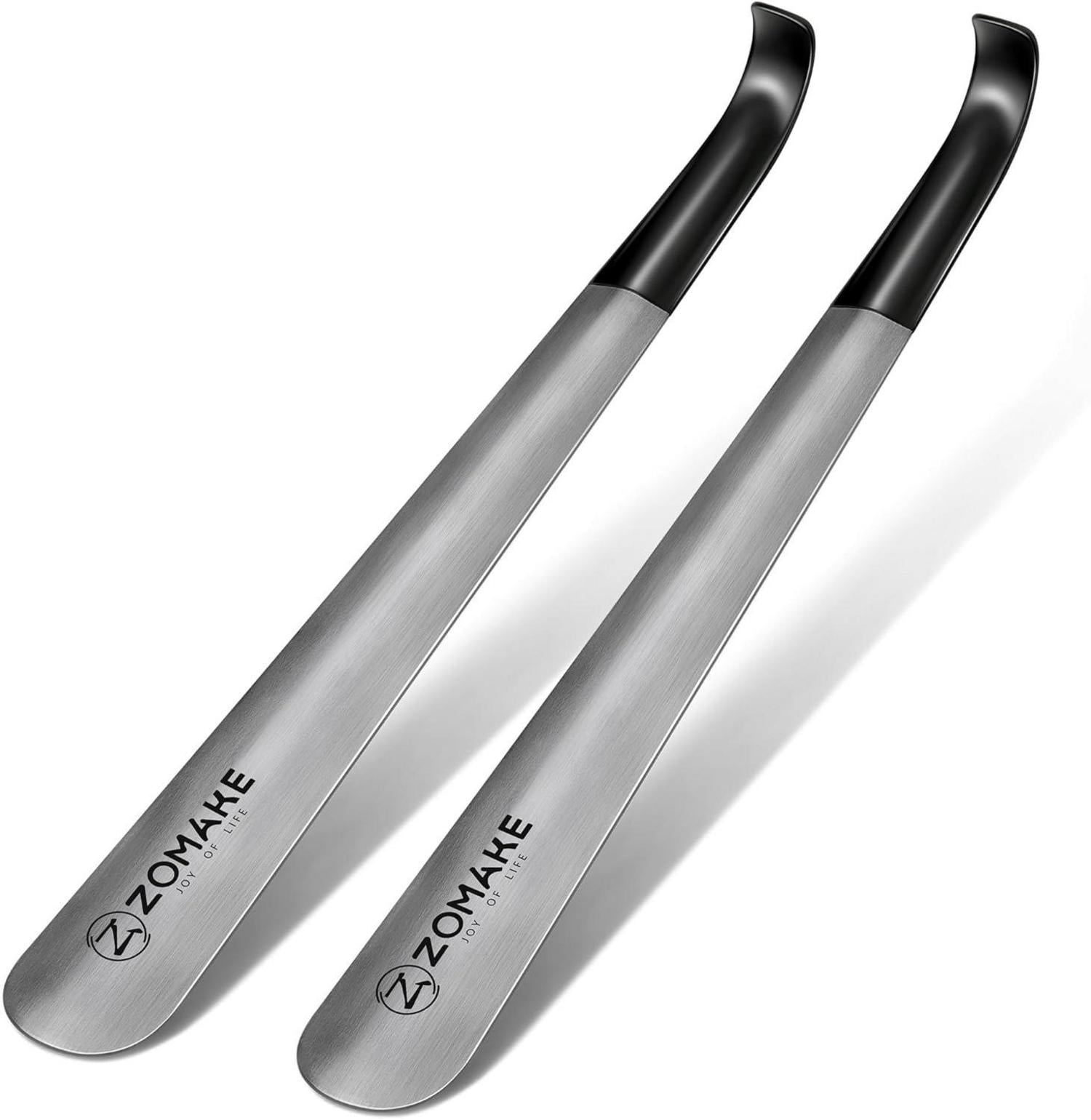 ZOMAKE Schuhlöffel Metall Lang 2er Set - Schuhanzieher Edelstahl 42cm