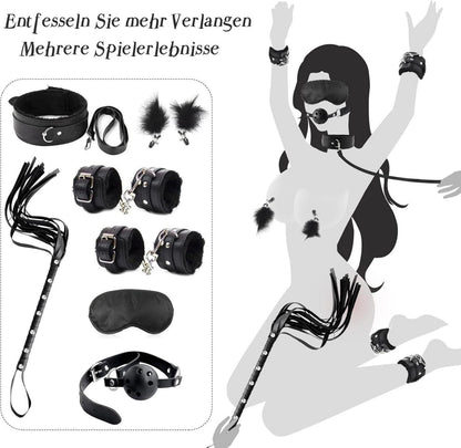 BDSM Fesseln Bondage Set 18-teilig Handschellen Bett