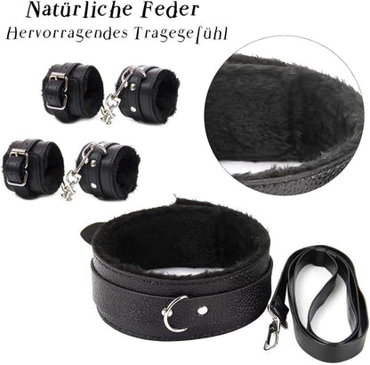 18-teiliges BDSM Bondage Set Handschellen Bett Anal Spielzeug SM