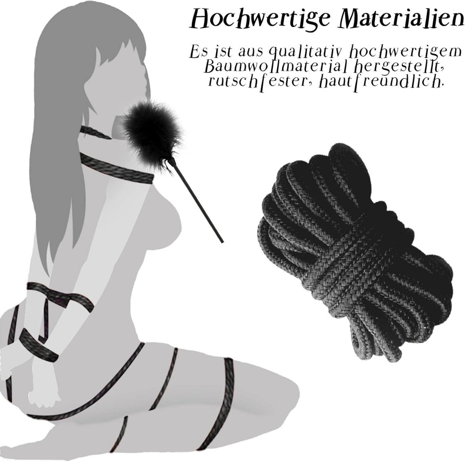 BDSM Fesseln Set 18-teilig aus hochwertigem Material - Bondage Erotikspielzeug für Paare