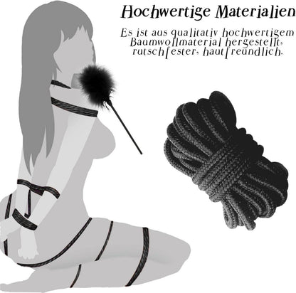 BDSM Fesseln Set 18-teilig aus hochwertigem Material - Bondage Erotikspielzeug für Paare