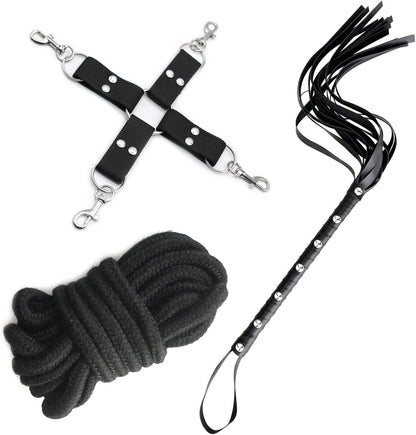 BDSM Fesseln Set 18-teilig aus hochwertigem Material - Bondage Erotikspielzeug für Paare