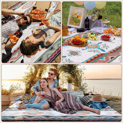 Picknickdecke 200x200cm Stranddecke Sandfrei Grün