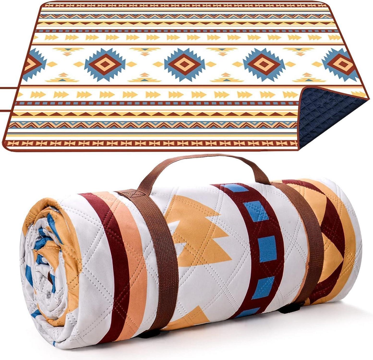 Picknickdecke Stranddecke Sandfrei Tragbar Waschbar 200x200cm