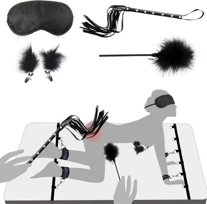 BDSM Set Bondage Handschellen Bett Analplug Dildo