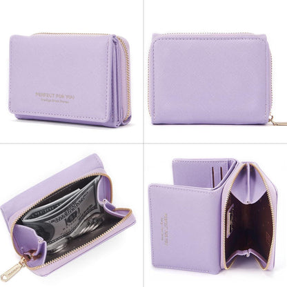 Damen Geldbörse klein Portemonnaie süß elegant - Lila