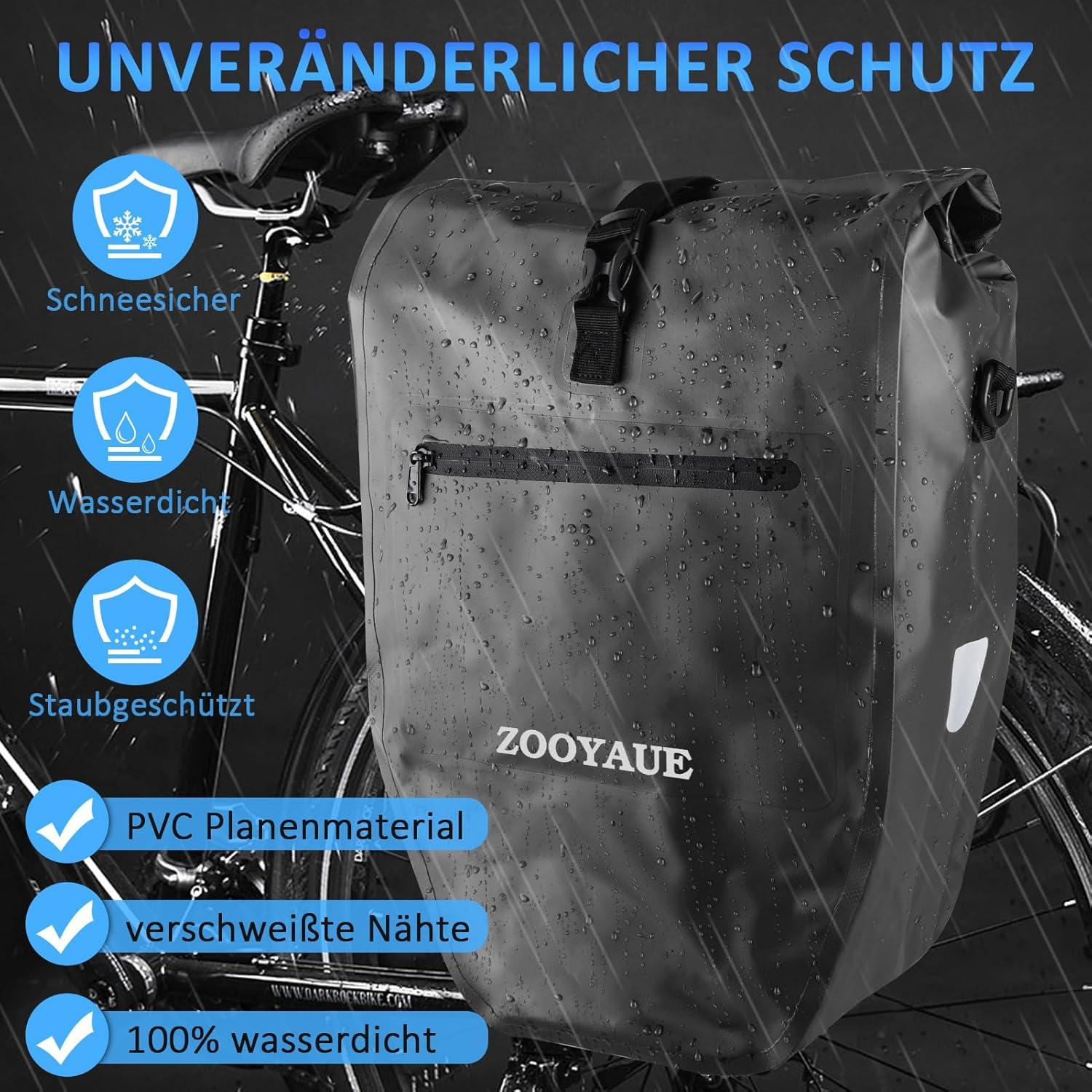 Fahrradtasche für Gepäckträger 28L Wasserdicht mit Tragegriff