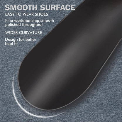ZOMAKE Schuhlöffel Metall Set 2er Schwarz 42cm & 17cm Lang Edelstahl mit Lederband