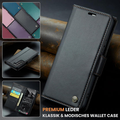 Handyhülle Samsung Galaxy S22 5G RFID Leder Schwarz