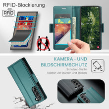Samsung Galaxy S22 5G Hülle Premium Leder RFID Grün 6,1 Zoll