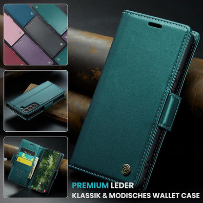 Samsung Galaxy S22 5G Hülle Klappbar RFID Wallet Schutzhülle Grün 6,1