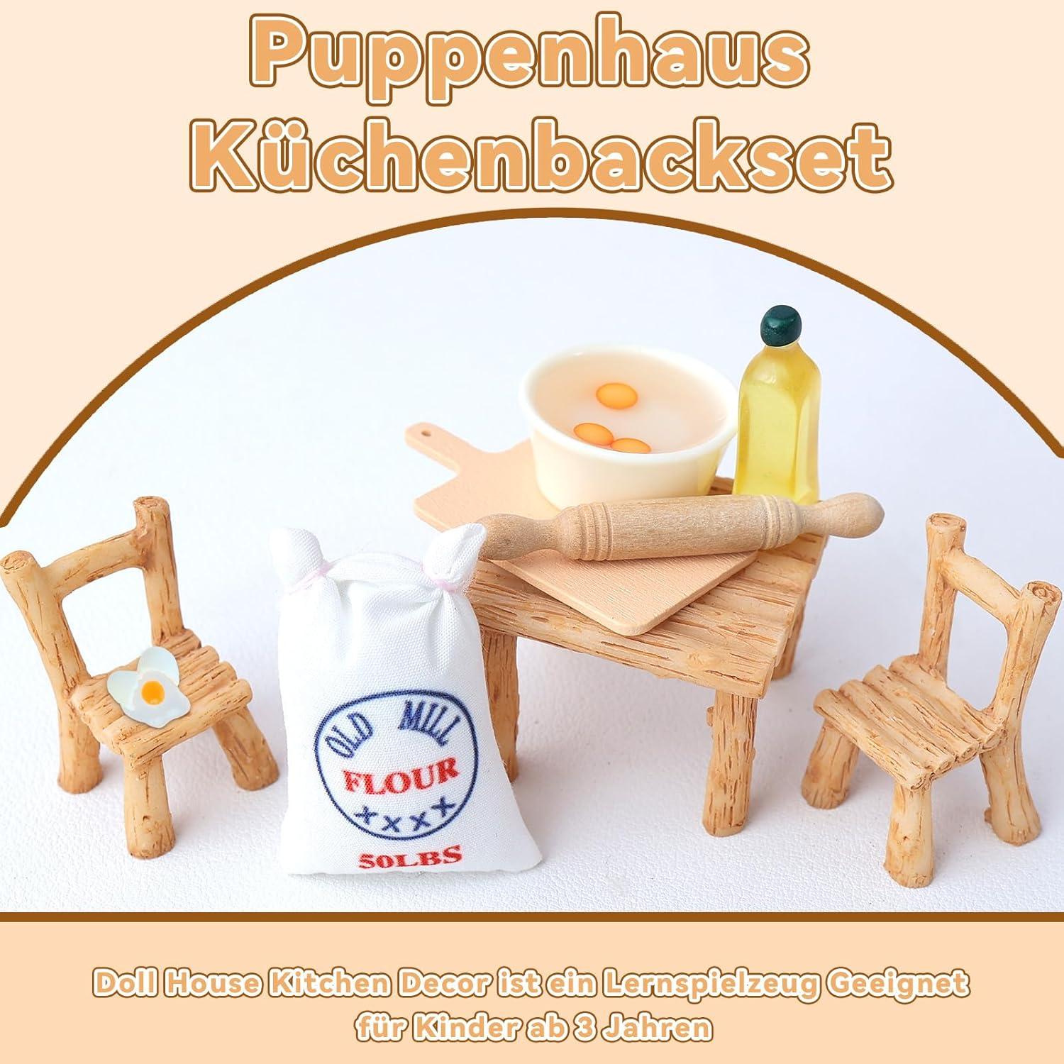 Miniatur Wichtel Zubehör Küche Backen Set 1:12 Puppenhaus