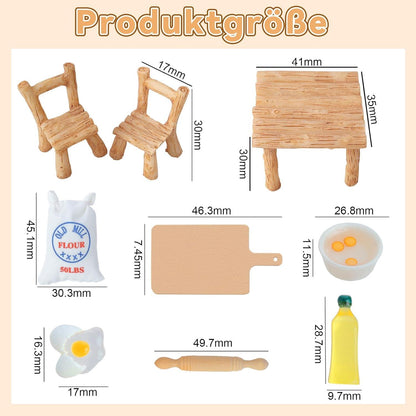 Miniatur Puppenhaus Zubehör 1/12 Weihnachtswichtel Backen Set