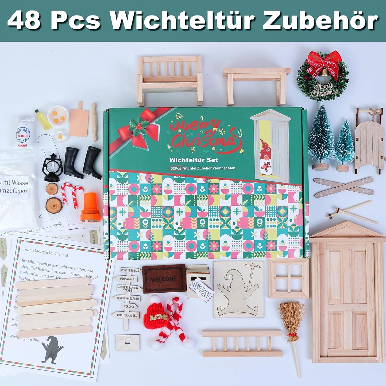 Miniatur Wichteltür Set mit Zubehör für