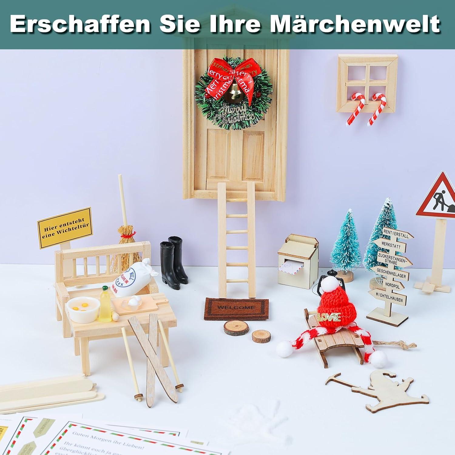 Miniatur Elfentür Weihnachten Wichtelhaus Baustelle Set