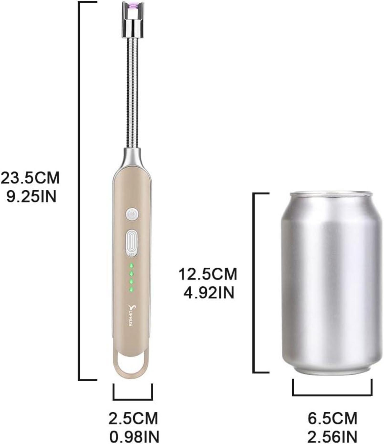 Winddichtes SUPRUS Lichtbogen Feuerzeug USB Wiederaufladbar Gold