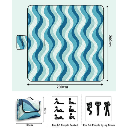 Picknickdecke 200x200 cm Wasserdicht Strandmatte XXL