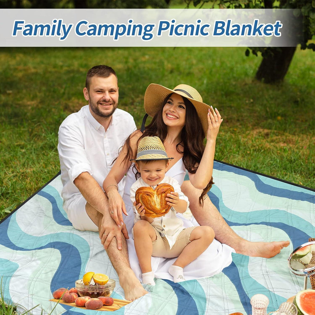 Picknickdecke 200x200 cm Wasserdicht Strandmatte XXL