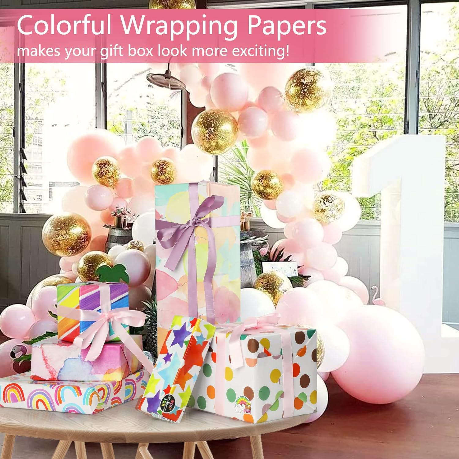 Geburtstag Geschenkpapier Set 6 Blatt Valentinstag Muster 70x50 CM