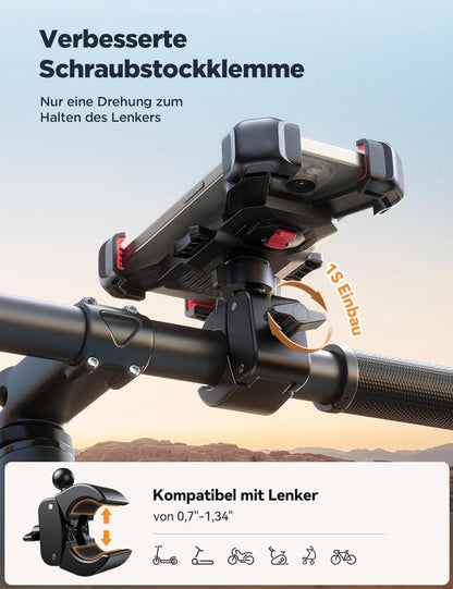 JOYROOM 2024 Fahrrad Motorrad Handyhalterung Universal 360° Auto-Sperre