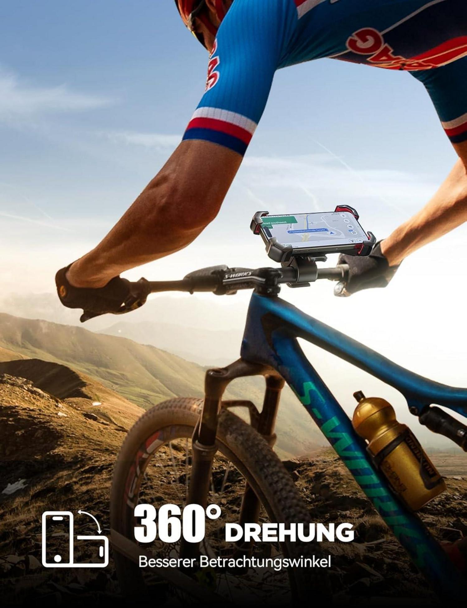 JOYROOM 2024 Fahrrad Motorrad Handyhalterung Universal 360° Auto-Sperre