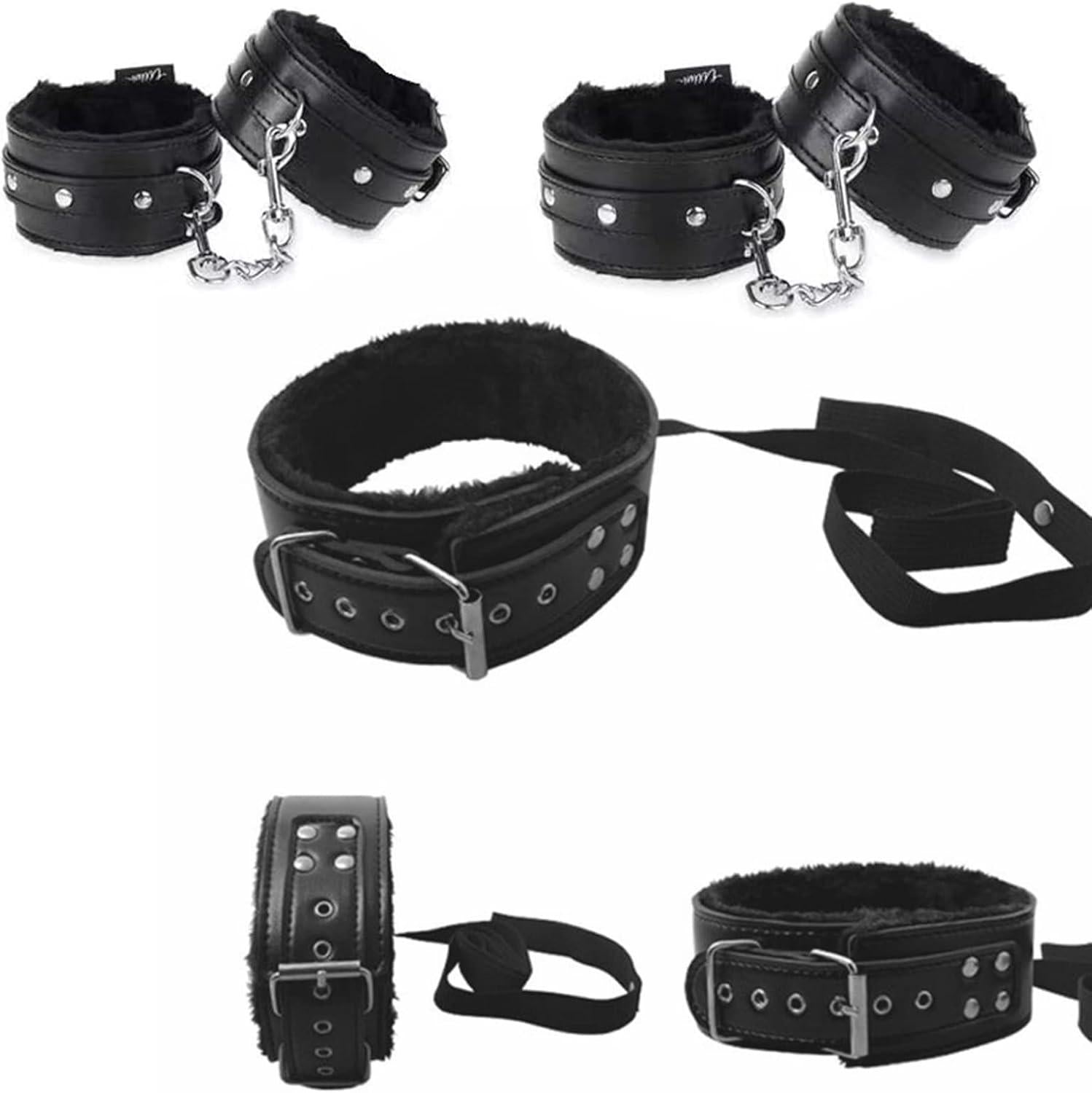 BDSM Bondage Set 21-teilig Leder Handschellen Peitsche Augenbinde Nippelklemmen Knebel Analplug Sexspielzeug