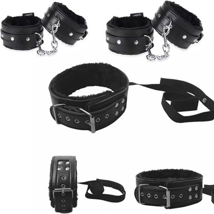 BDSM Bondage Set 21-teilig Leder Handschellen Peitsche Augenbinde Nippelklemmen Knebel Analplug Sexspielzeug