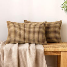 Kordsamt Dekorative Kissenbezüge Granulat 40x60 cm Braun 2er Set
