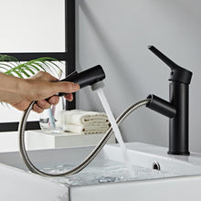 Moderne Schwarz Herausziehbarer Wasserhahn Badarmatur 2 Strahlarten