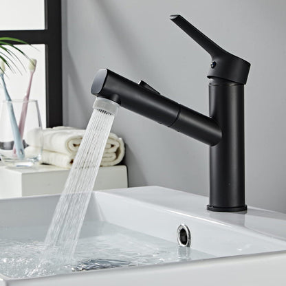 Moderne Schwarze Wasserhahn Bad Armatur mit ausziehbarer Mischbatterie