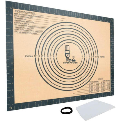 Silikon Backmatte 50x40cm mit Teigschneider, Grau