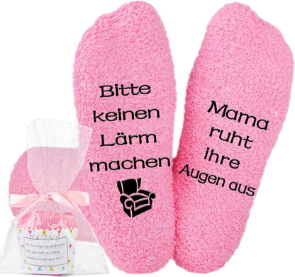 Rutschfeste Flauschige Mama Socken Geschenkidee Weihnachten Geburtstag