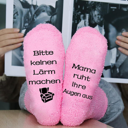 Rutschfeste Flauschige Mama Socken Geschenkidee Weihnachten Geburtstag