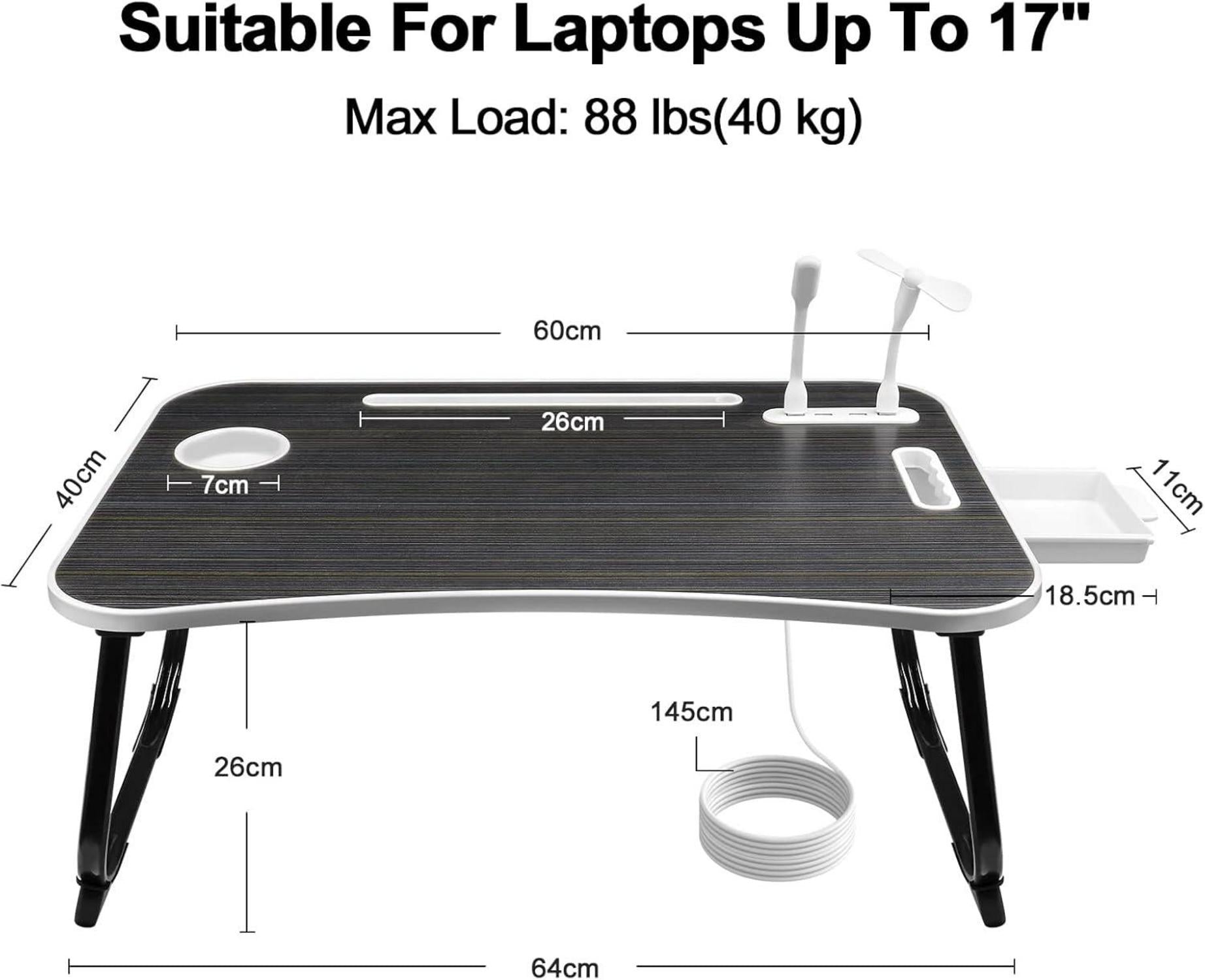 Laptoptisch Betttisch Klappbar USB Schublade Tablet Ständer