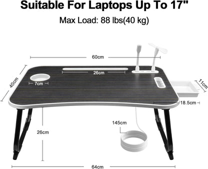 Laptoptisch Betttisch Klappbar USB Schublade Tablet Ständer