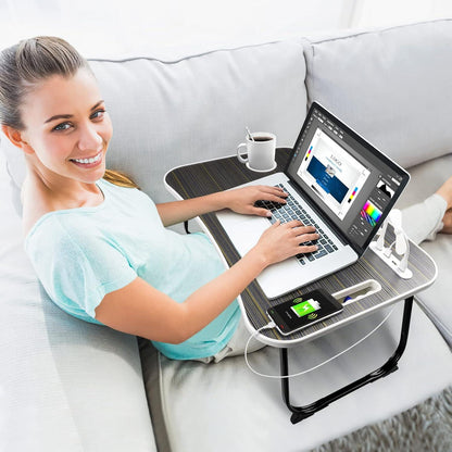 Laptoptisch Bett klappbar USB Schublade Tablet Getränkehalter