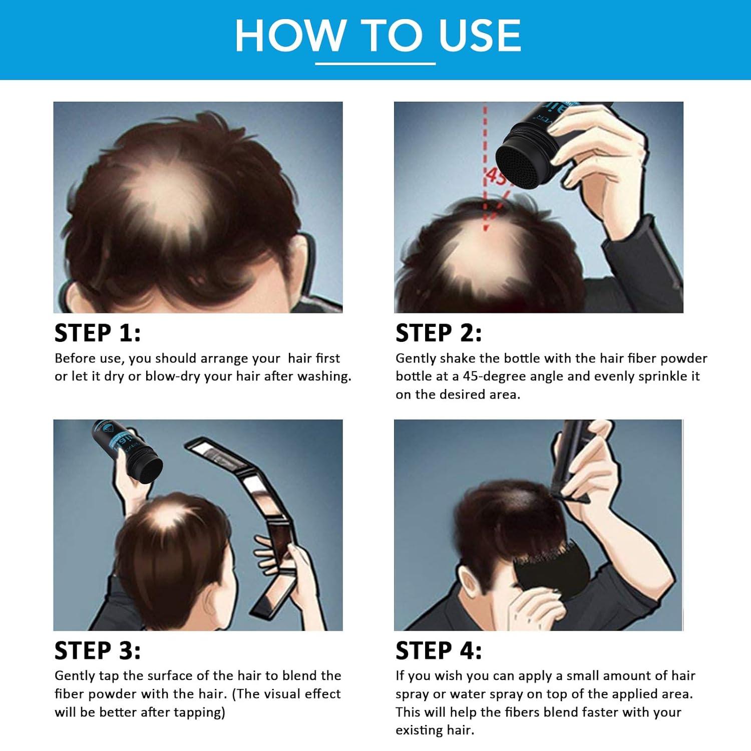 Professionelles Haarverdicker Faser-Haar-Pulver Spray Mittelbraun