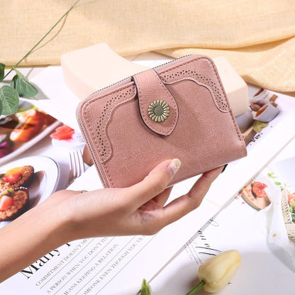 SENDEFN Damen Portemonnaie Klein RFID Leder Geldbörse 12 Kartenfächer Münzfach