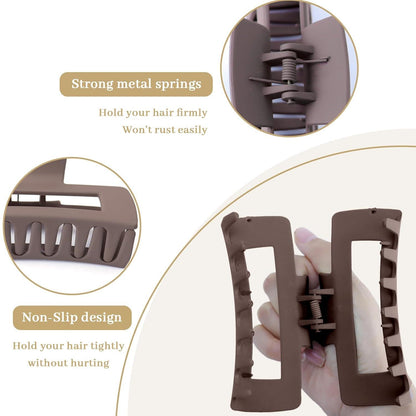 10er Haarspangen Set Damen Groß Matt Rutschfest Haarklammer Zubehör