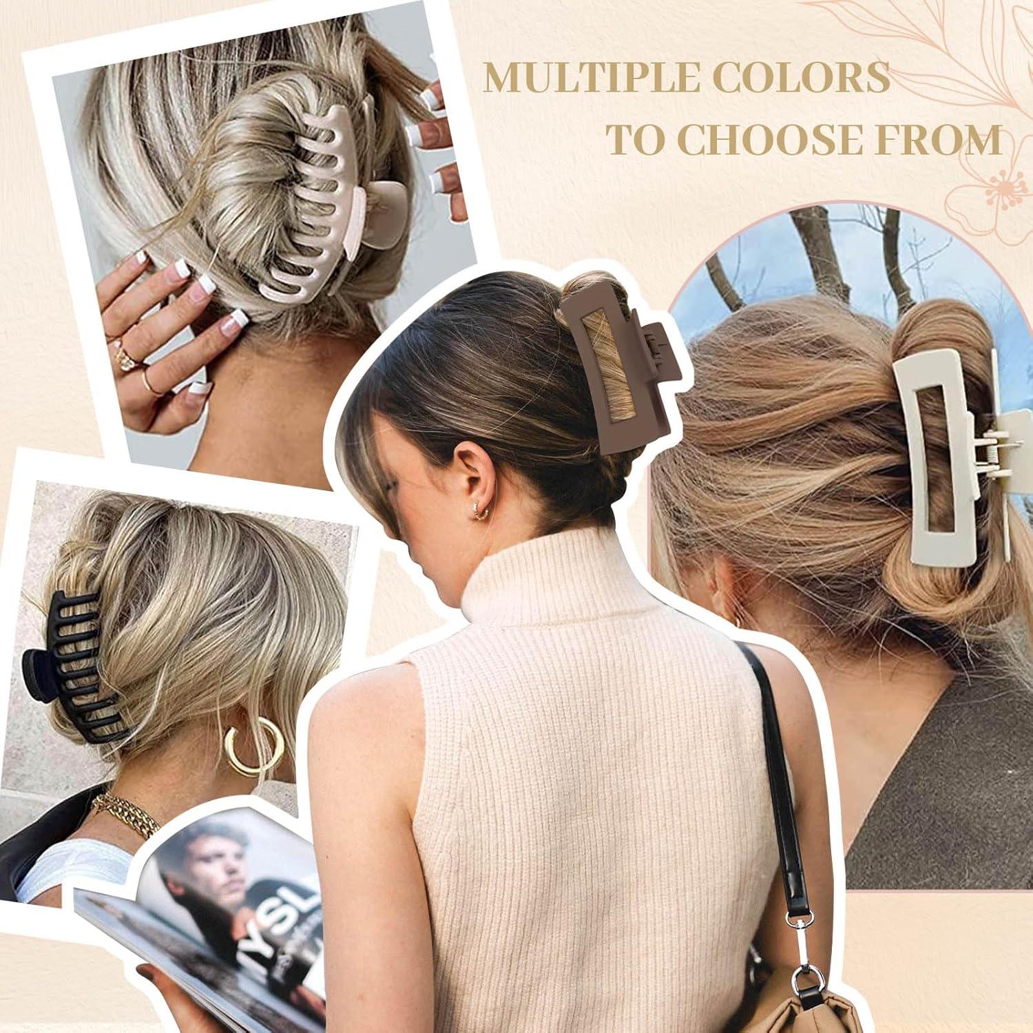 10er Haarklammer Set Damen, Große Haarspangen Rutschfest für Dickes