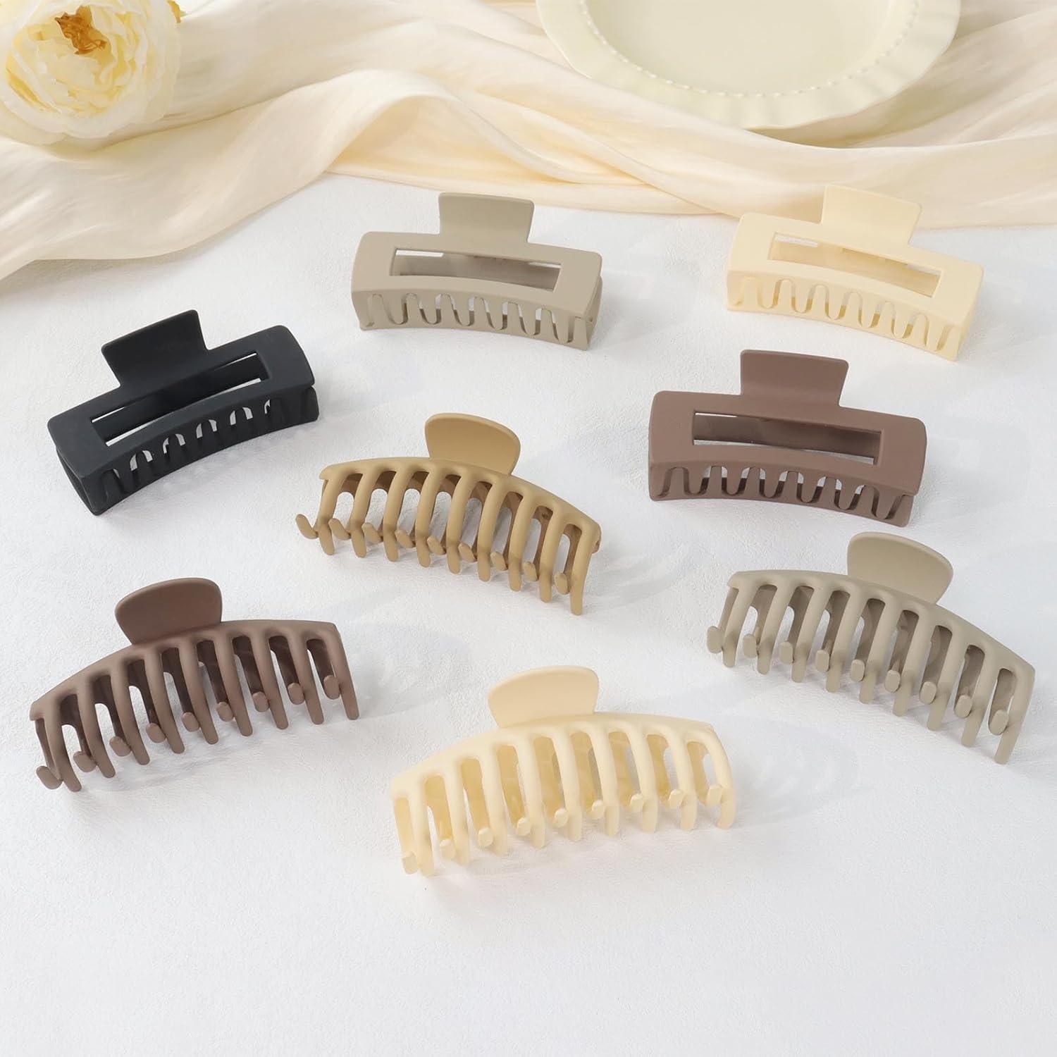 10er Haarspangen Set Damen Groß Matt Rutschfest Haarklammer Zubehör