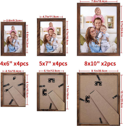 Giftgarden Braun Bilderrahmen Set 10-teilig Collage, 10x15