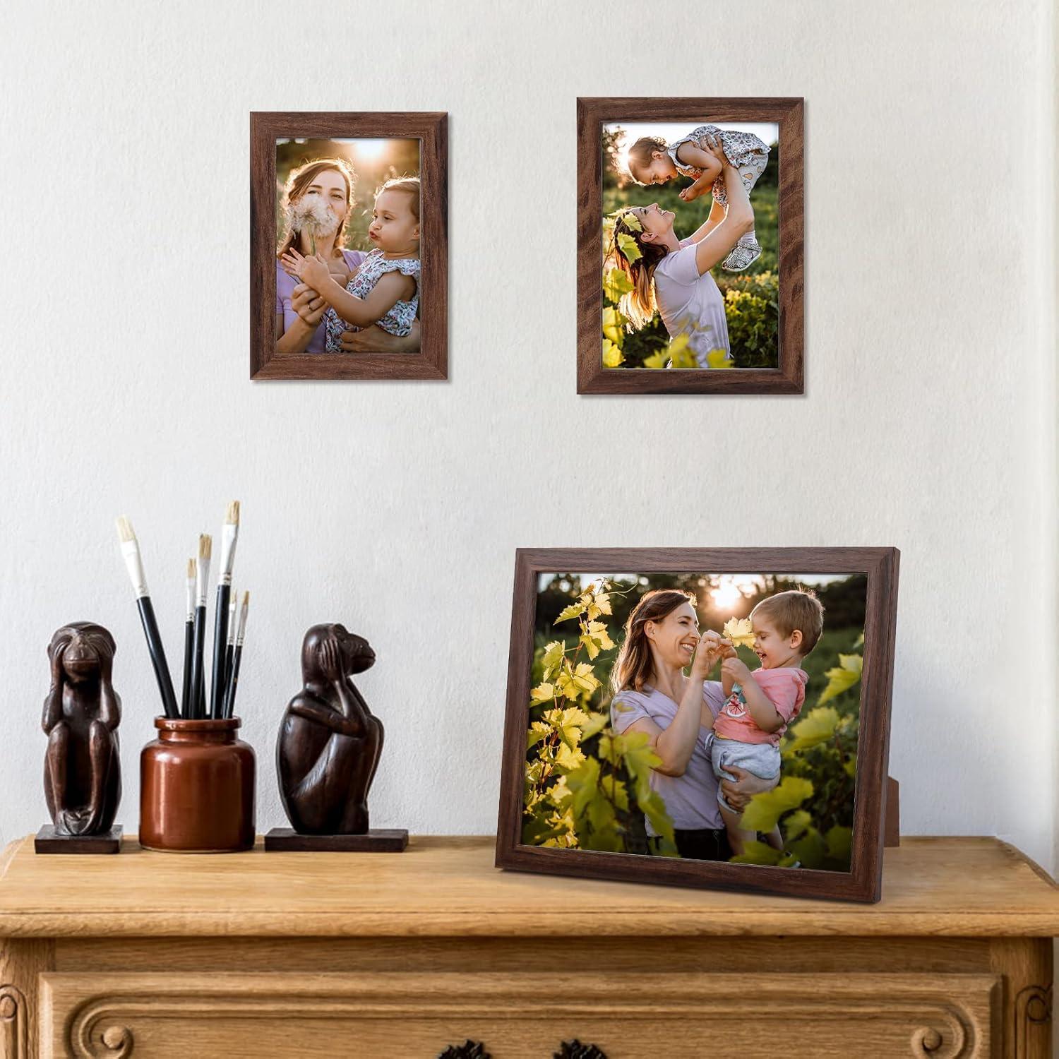 10er Bilderrahmen Set Collage Modern Fotorahmen Multi Braun