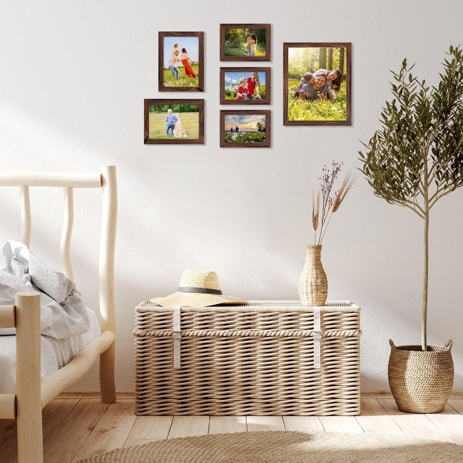 Braune Bilderrahmen Set Collage 10x15 13x18 20x25cm Wand Tisch Modern