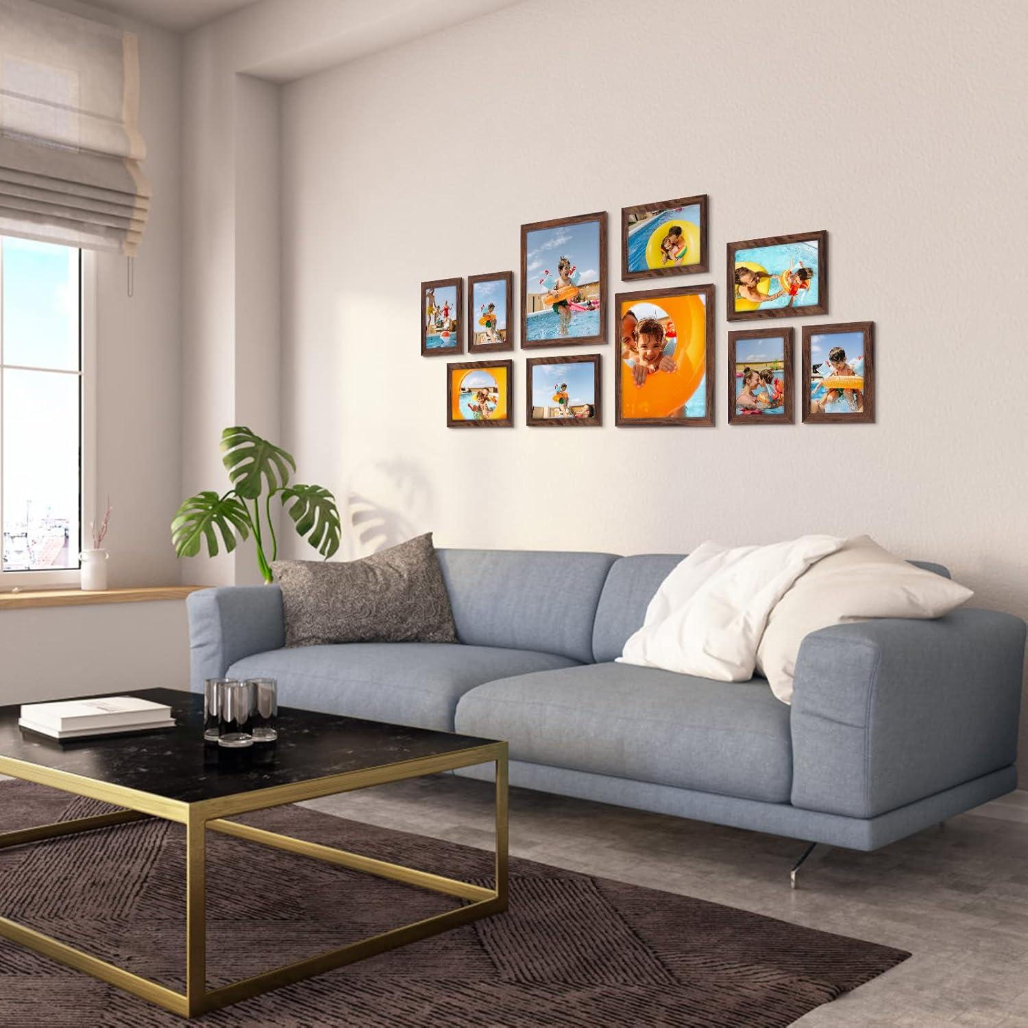 Braune Bilderrahmen Set Collage 10x15 13x18 20x25cm Wand Tisch Modern